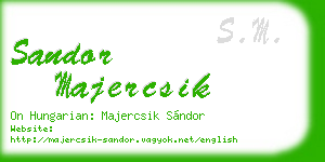 sandor majercsik business card